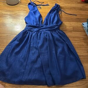 Dark Blue Sparkly Mini Dress
